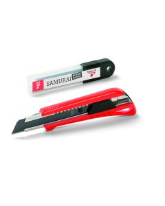 Samurai Black 18mm SET vágókés, fém pengevezető, 10 fekete vágópenge adagolóban