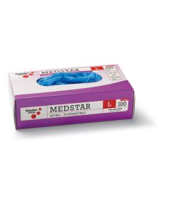 100 Medstar Nitril PF L/9" 100db egyszer használatos nitril kesztyű, púdermentes