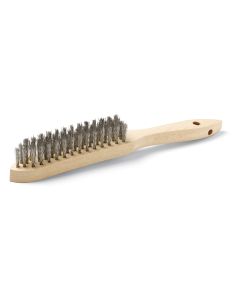 Tom Pro W4 drótkefe, rozsdamentes hullámos acél, 4 soros, fanyél